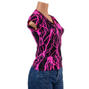 Full Length Top in Neon Pink Lightning - Coquetry Clothing
