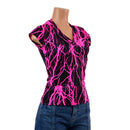 Full Length Top in Neon Pink Lightning - Coquetry Clothing