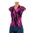 Full Length Top in Neon Pink Lightning - Coquetry Clothing