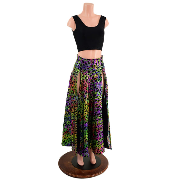 Fully Lined Maxi Skirt with Double Slits - Coquetry Clothing