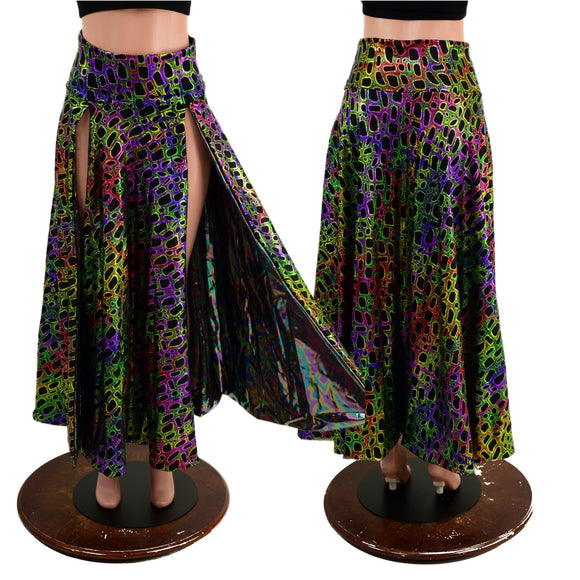 Fully Lined Maxi Skirt with Double Slits - Coquetry Clothing