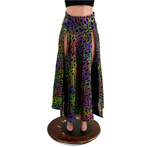 Fully Lined Maxi Skirt with Double Slits - Coquetry Clothing