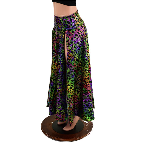 Fully Lined Maxi Skirt with Double Slits - Coquetry Clothing