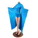 Futuristic Peacock Holographic Kimono Sleeve Romper - 2