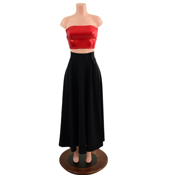 Smooth Black Spandex Breakaway Maxi Skirt (top sold separately) - 2