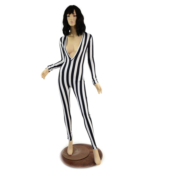 Ghost with the Most Plunging V Neckline Catsuit - Coquetry Clothing