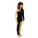 Girls Asymmetrical Black Mystique Catsuit with Cutout - Coquetry Clothing