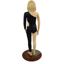 Girls Asymmetrical Star Noir Catsuit with Cutout - Coquetry Clothing