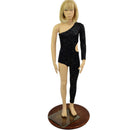 Girls Asymmetrical Star Noir Catsuit with Cutout - Coquetry Clothing