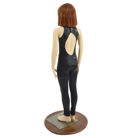 Girls Black Mystique Catsuit with Snap Back Turtleneck - Coquetry Clothing