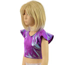 Girls Flip Sleeve Crop Top in Plumeria - Coquetry Clothing
