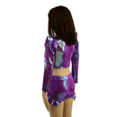 Girls High Waist Brief Cut Hip Ruffle Shorts and Sharp Shoulder Crop Top Set - Coquetry Clothing