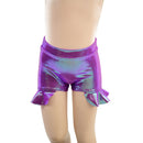 Girls High Waist Brief Cut Shorts with Hip Ruffles in Plumeria - Coquetry Clothing