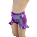 Girls High Waist Brief Cut Shorts with Hip Ruffles in Plumeria - Coquetry Clothing