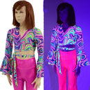 Girls Neon Glow Worm Wrap n Tie Top - Coquetry Clothing
