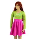 Girls Neon Pink and Green Skater Dress - Coquetry Clothing