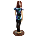 Girls Scarab Catsuit with Mesh Legs, and Inset Mesh Keyhole - Coquetry Clothing