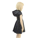 Girls Star Noir Skater Dress with Hood and Zipper - Coquetry Clothing