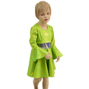 Girls Trumpet Sleeve Skater Dress in Neon Lime - Coquetry Clothing