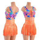 Gladiator Fringe High Waist Shorts & Lace Up Mini Tank Set - Coquetry Clothing