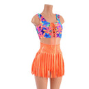 Gladiator Fringe High Waist Shorts & Lace Up Mini Tank Set - Coquetry Clothing
