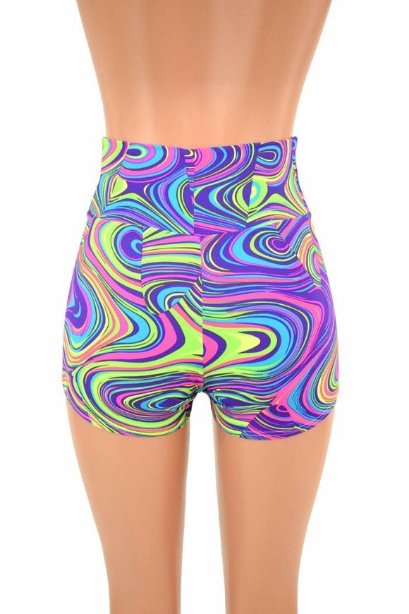 Glow Worm High Waist Shorts READY to SHIP - Coquetry Clothing