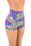 Glow Worm High Waist Shorts READY to SHIP - Coquetry Clothing