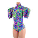 Glow Worm Romper with Cuffed Victoria Puffed Sleeves - Coquetry Clothing