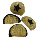 Gold and Black Pivot and Jammer Roller Derby Helmet Covers - Coquetry Clothing