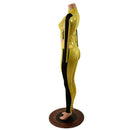 Gold and Black Side Paneled Set (Leggings & Crop Top) - Coquetry Clothing