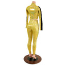 Gold and Black Zip Away Set (Leggings & Crop Top) - Coquetry Clothing