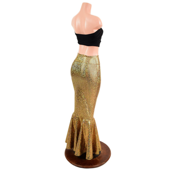 Gold Fish Scale High Waist Mermaid Skirt - Coquetry Clothing