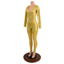 Gold Holographic Long Sleeve Catsuit - Coquetry Clothing