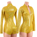 Gold Kaleidoscope Stella Romper with Long Sleeves & Boy Cut Leg - Coquetry Clothing