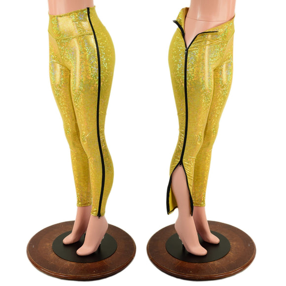Gold Kaleidoscope Zip Away High Waist Leggings - Coquetry Clothing