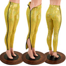 Gold Kaleidoscope Zip Away High Waist Leggings - Coquetry Clothing