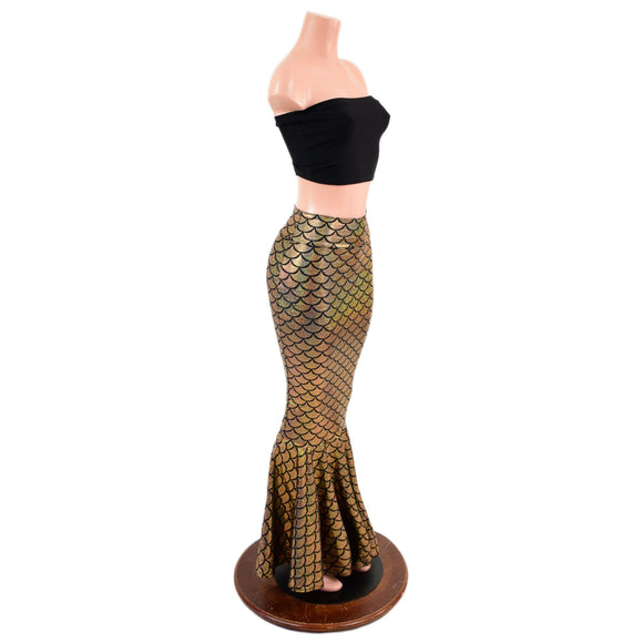 Gold Mermaid High Waist Skirt - Coquetry Clothing