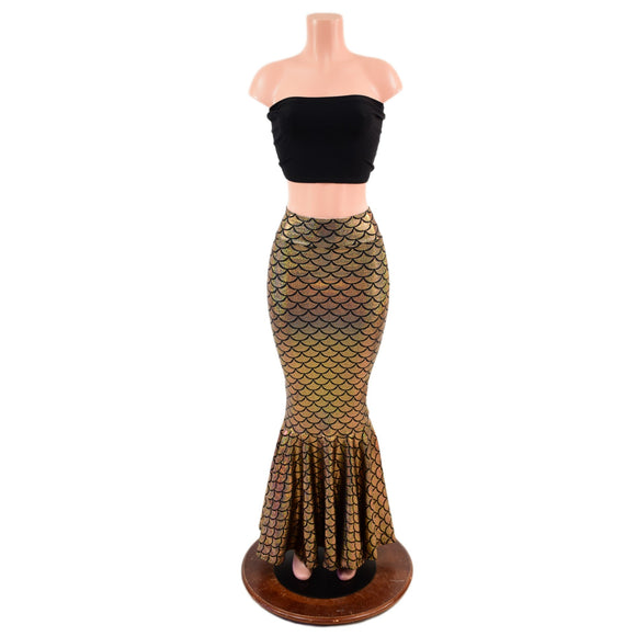 Gold Mermaid High Waist Skirt - Coquetry Clothing