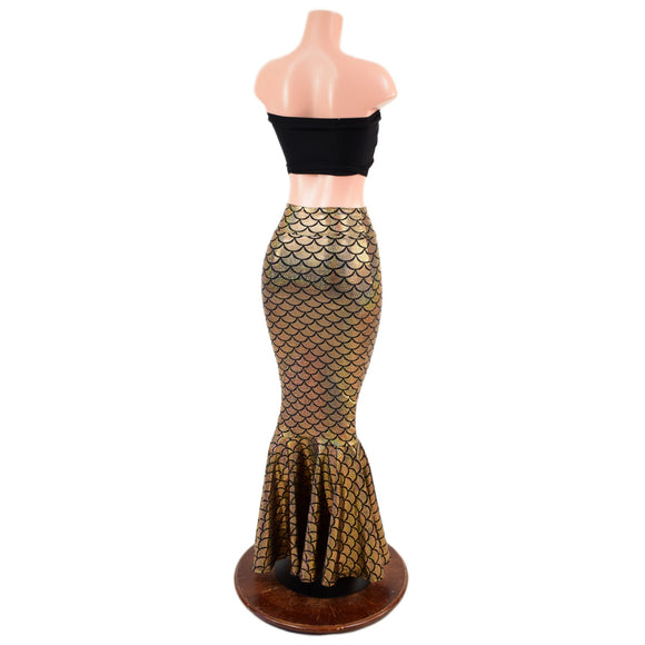 Gold Mermaid High Waist Skirt - Coquetry Clothing