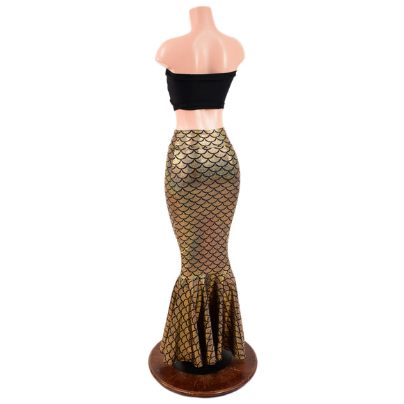 Gold Mermaid High Waist Skirt - Coquetry Clothing
