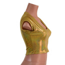 Gold Sparkly Jewel Cap Sleeve Crop Top - Coquetry Clothing