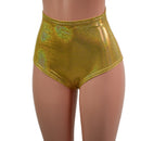 Gold Sparkly Jewel High Waist Siren Shorts - Coquetry Clothing