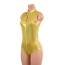 Gold Sparkly Jewel Stella Romper with Yellow Sparkly Jewel Side Panels and Collar - Coquetry Clothing