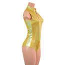 Gold Sparkly Jewel Stella Romper with Yellow Sparkly Jewel Side Panels and Collar - Coquetry Clothing