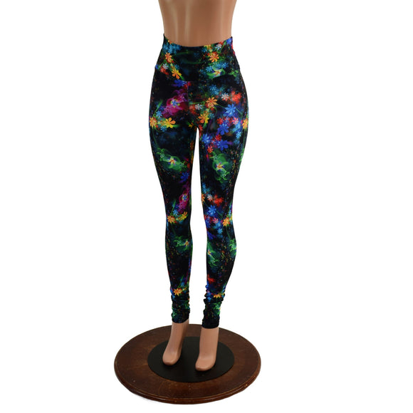 Gothic Garden High Waist Leggings READY to SHIP - Coquetry Clothing