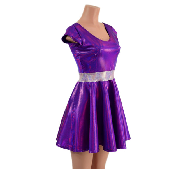 Grape Holographic Daphne Dress - Coquetry Clothing