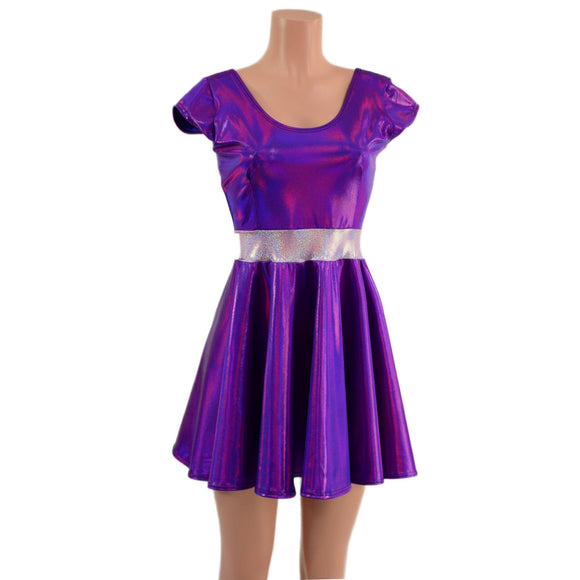 Grape Holographic Daphne Dress - Coquetry Clothing