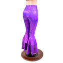 Grape Holographic High Waist Triple Tier Bell Bottom Flares - 2