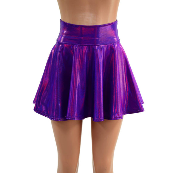 Grape Holographic Rave Mini Skirt - Coquetry Clothing
