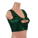 Green Dragon Scale High Or Low Reversible Cutout Oring Mini Crop - Coquetry Clothing